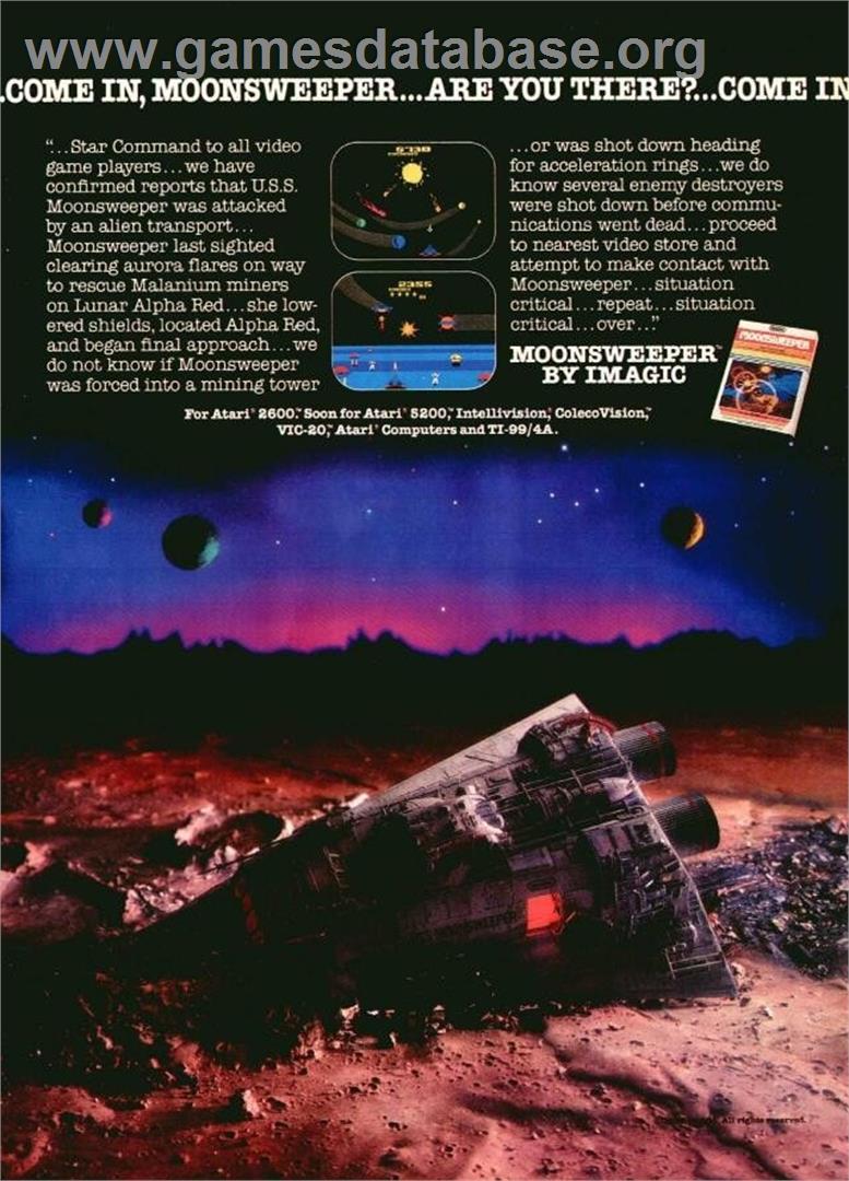 Moonsweeper - MSX - Artwork - Advert