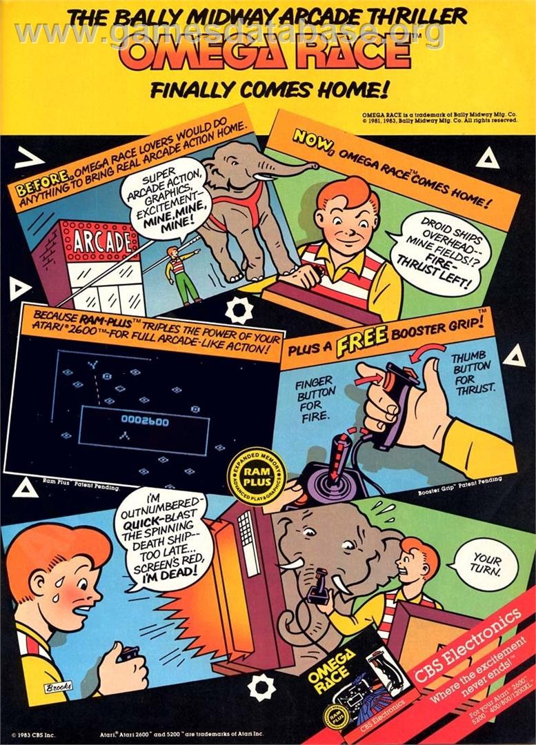 Omega Race - Commodore VIC-20 - Artwork - Advert