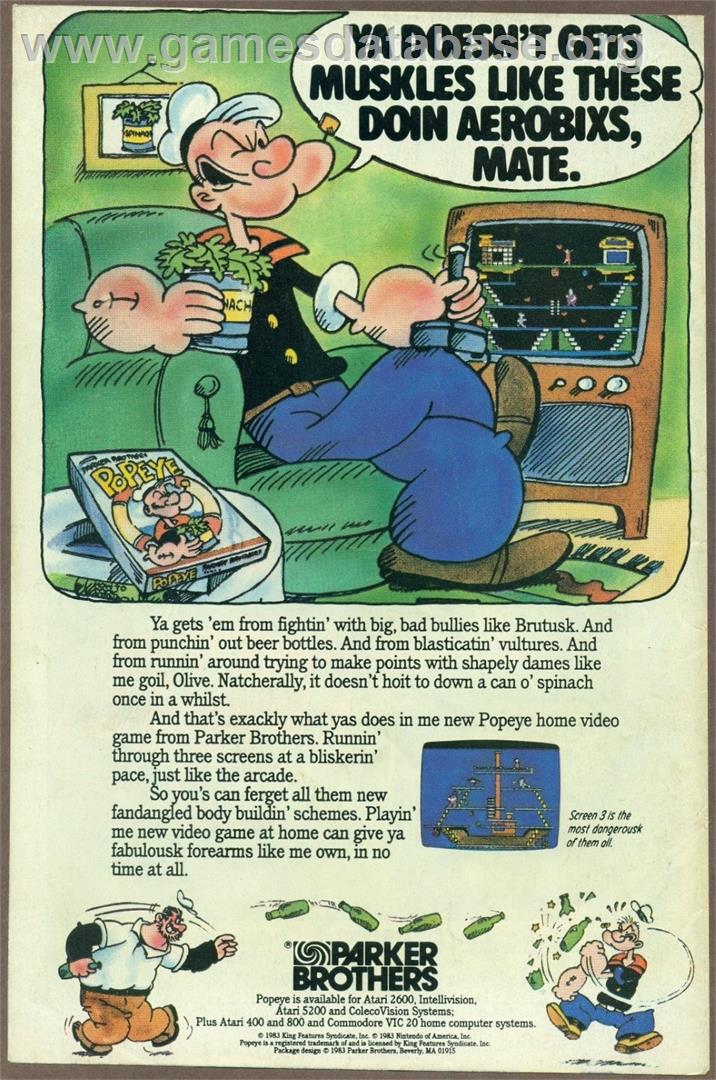 Popeye - Apple II - Artwork - Advert