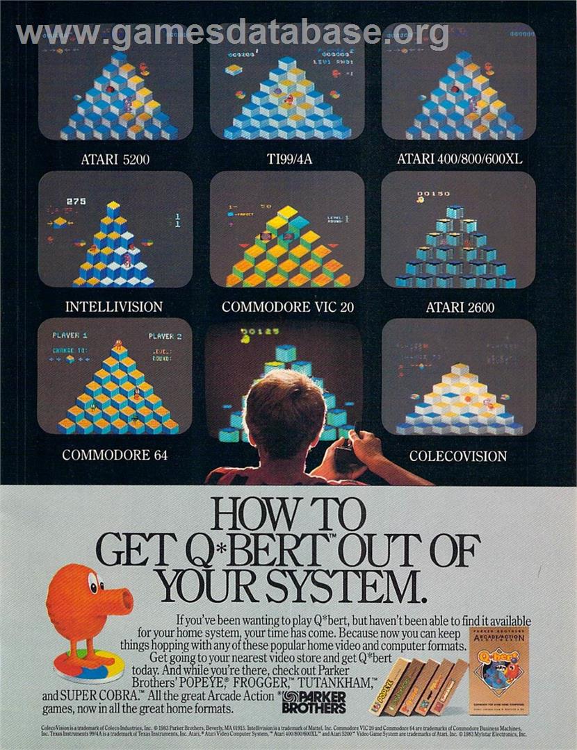 Q-bert - Sega SG-1000 - Artwork - Advert