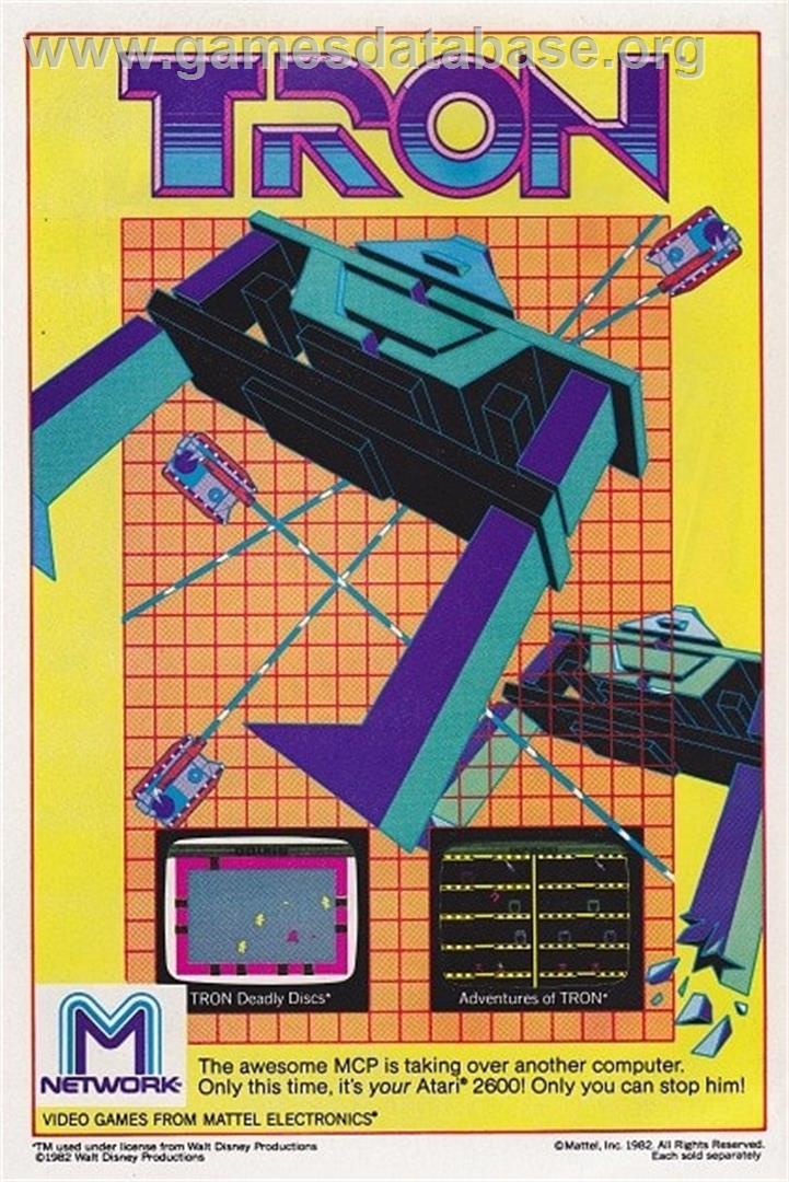 Tron - Deadly Discs - Mattel Intellivision - Artwork - Advert