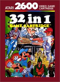 Box cover for 32 in 1 Game Cartridge on the Atari 2600.
