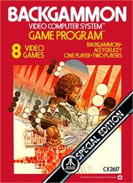 Box cover for Backgammon on the Atari 2600.