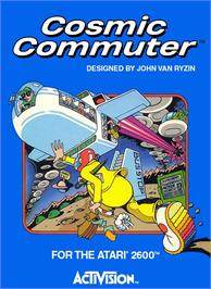 Box cover for Cosmic Commuter on the Atari 2600.
