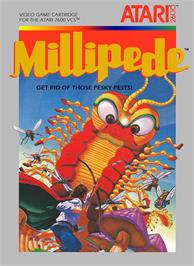 Box cover for Millipede on the Atari 2600.
