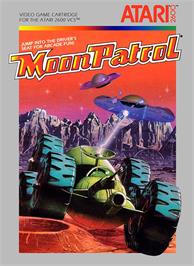 Box cover for Moon Patrol on the Atari 2600.