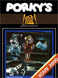 Box cover for Porky's on the Atari 2600.