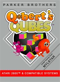 Box cover for Q-bert's Qubes on the Atari 2600.