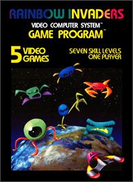 Box cover for Rainbow Invaders on the Atari 2600.