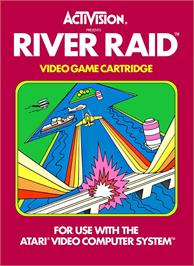 Box cover for River Raid on the Atari 2600.