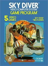Box cover for Sky Diver on the Atari 2600.