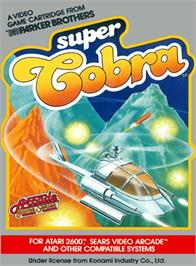 Box cover for Super Cobra on the Atari 2600.