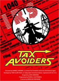 Box cover for Tax Avoiders on the Atari 2600.