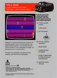 Box back cover for A-team, The on the Atari 2600.