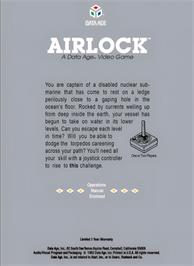 Box back cover for Airlock on the Atari 2600.