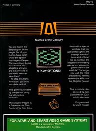 Box back cover for Alligator People, The on the Atari 2600.