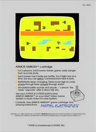Box back cover for Armor Ambush on the Atari 2600.
