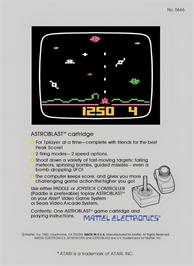 Box back cover for Astroblast on the Atari 2600.