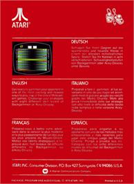 Box back cover for Backgammon on the Atari 2600.