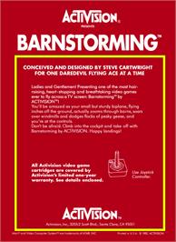 Box back cover for Barnstorming on the Atari 2600.