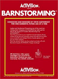 Box back cover for Barnstorming on the Atari 2600.