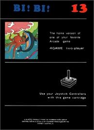 Box back cover for Bi! Bi! on the Atari 2600.