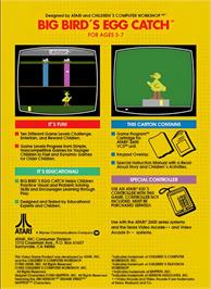 Box back cover for Big Bird's Egg Catch on the Atari 2600.