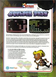 Box back cover for Boulder Dash on the Atari 2600.
