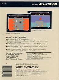 Box back cover for Bump 'n' Jump on the Atari 2600.