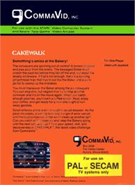 Box back cover for Cakewalk on the Atari 2600.
