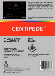 Box back cover for Centipede on the Atari 2600.