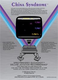 Box back cover for China Syndrome on the Atari 2600.