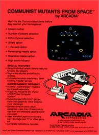 Box back cover for Communist Mutants From Space on the Atari 2600.