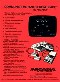 Box back cover for Communist Mutants from Space on the Atari 2600.