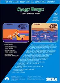 Box back cover for Congo Bongo on the Atari 2600.
