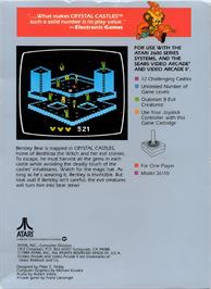 Box back cover for Crystal Castles on the Atari 2600.