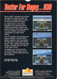 Box back cover for Dan Kitchen's Tomcat - The F-14 Fighter Simulator on the Atari 2600.