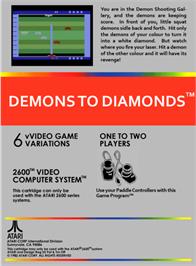 Box back cover for Demons to Diamonds on the Atari 2600.