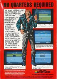 Box back cover for Double Dragon on the Atari 2600.