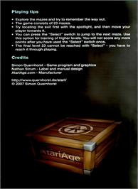 Box back cover for Encaved on the Atari 2600.