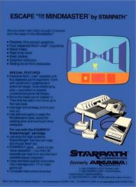 Box back cover for Escape From The Mindmaster on the Atari 2600.