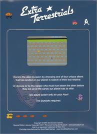 Box back cover for Extra Terrestrials on the Atari 2600.