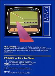 Box back cover for Final Approach on the Atari 2600.