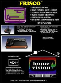 Box back cover for Frisco on the Atari 2600.
