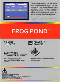 Box back cover for Frog Pond on the Atari 2600.