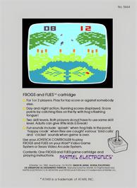 Box back cover for Frogs And Flies on the Atari 2600.