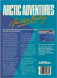 Box back cover for Frostbite on the Atari 2600.