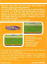Box back cover for Funky Fish on the Atari 2600.