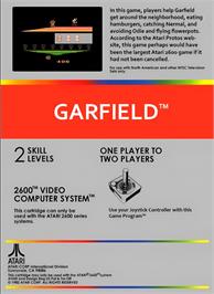 Box back cover for Garfield on the Atari 2600.