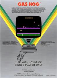 Box back cover for Gas Hog on the Atari 2600.